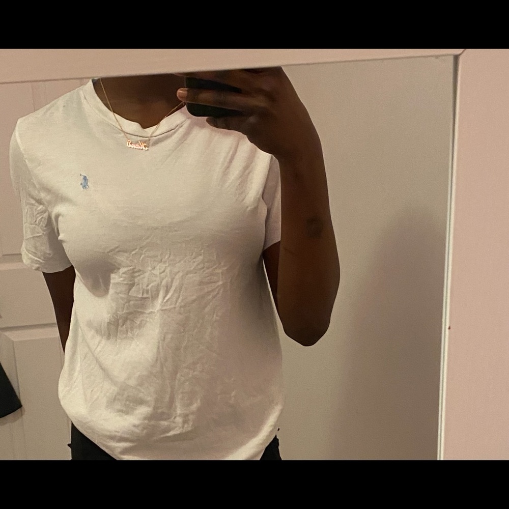 White and Light blue polo T-shirt